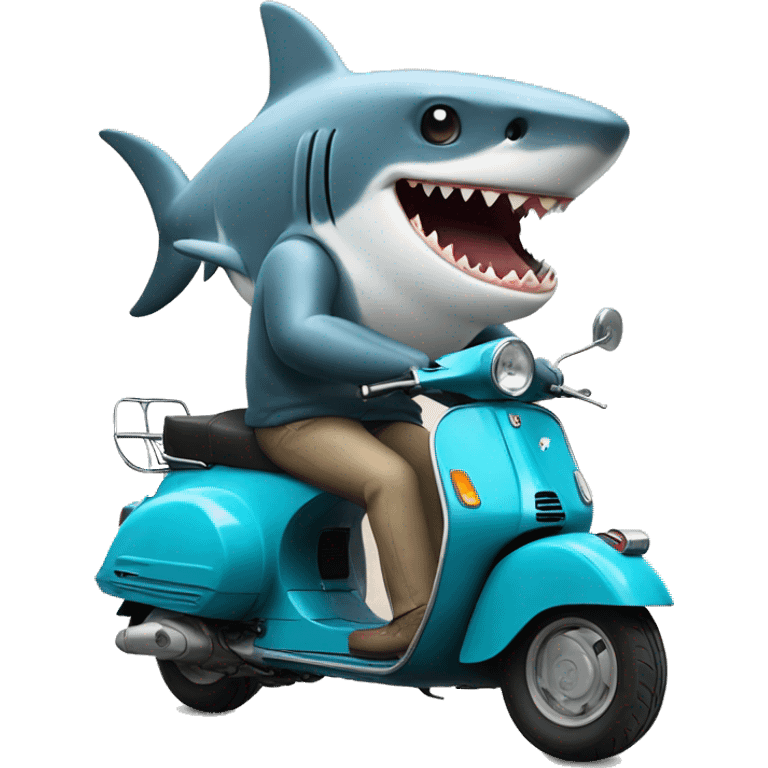 shark on vespa  emoji