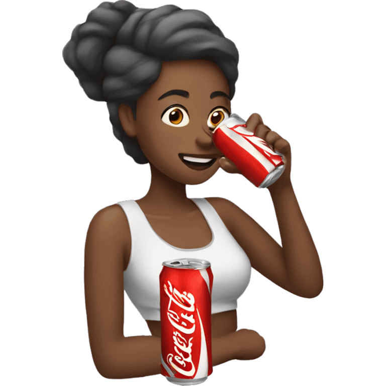 woman drinking diet coke emoji