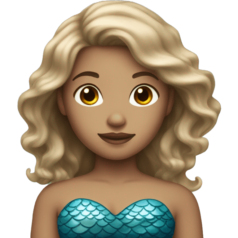 light skinned and light brown haired blue mermaid emoji