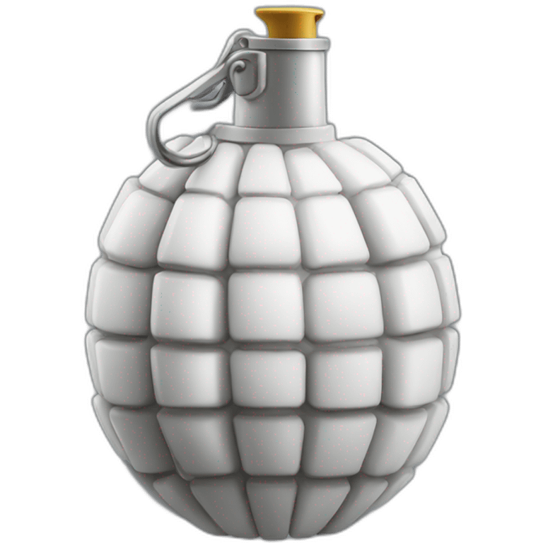 A realistic white grenade emoji