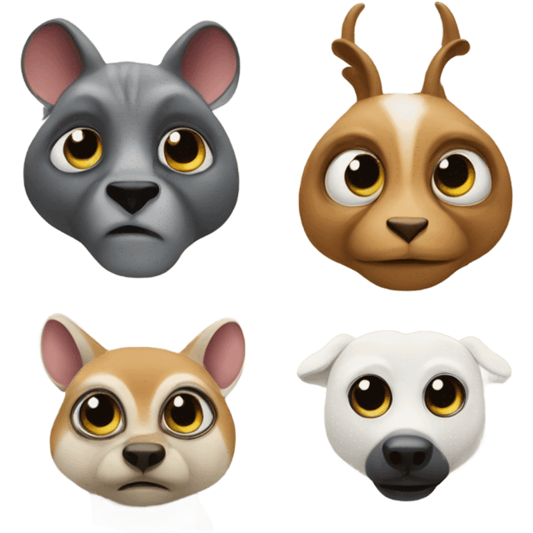 4 crazy animals emoji