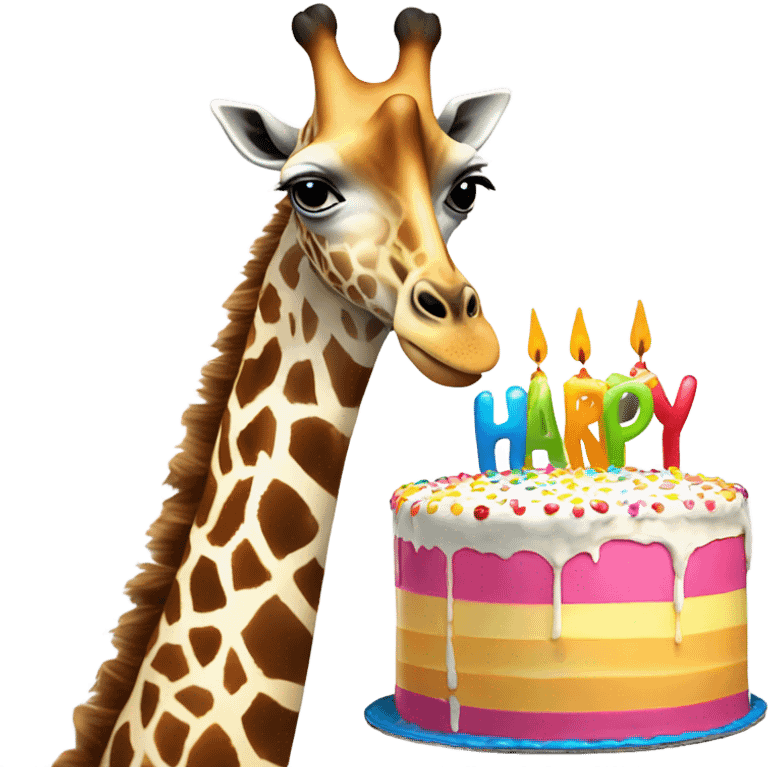 Giraffe eating cake  emoji