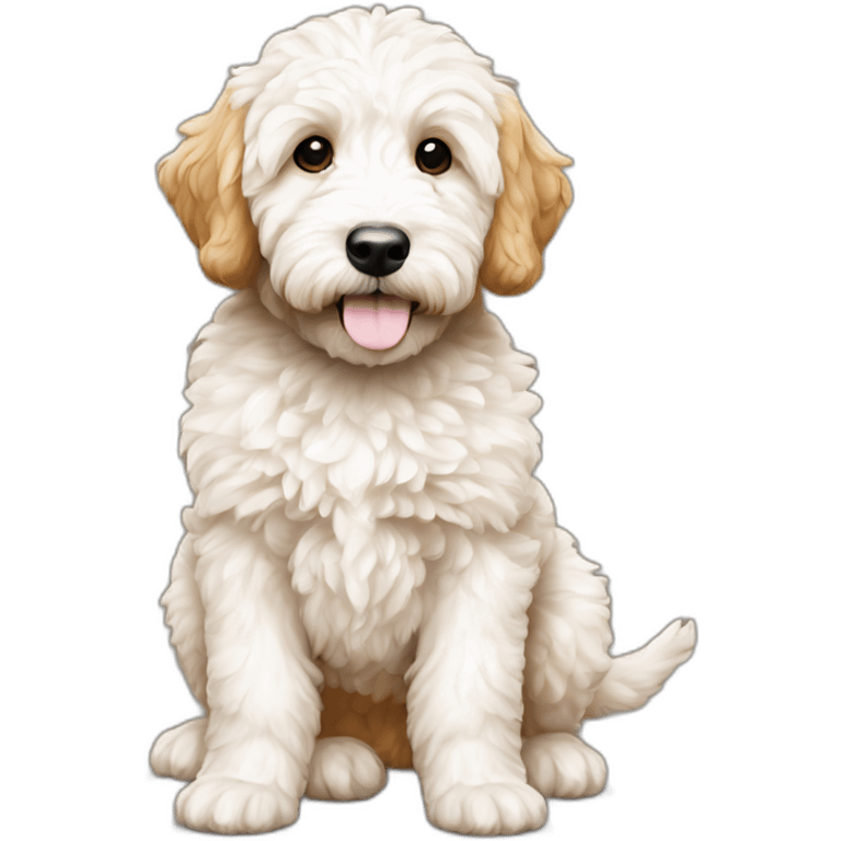 Mini goldendoodle with white chest emoji