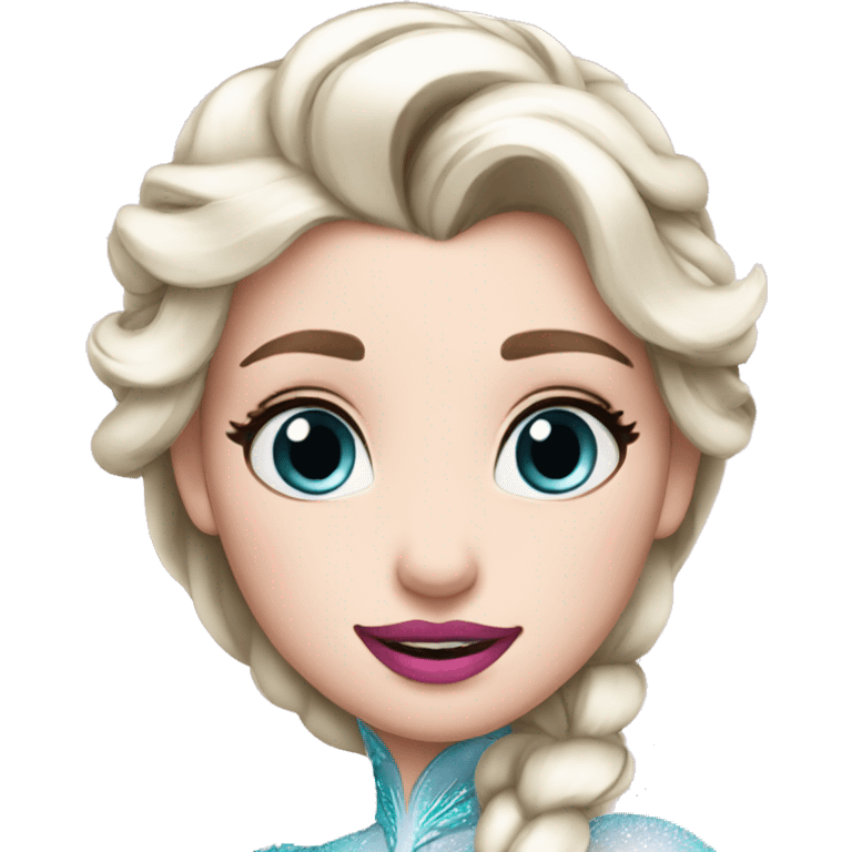 elsa frozen with pink lips emoji