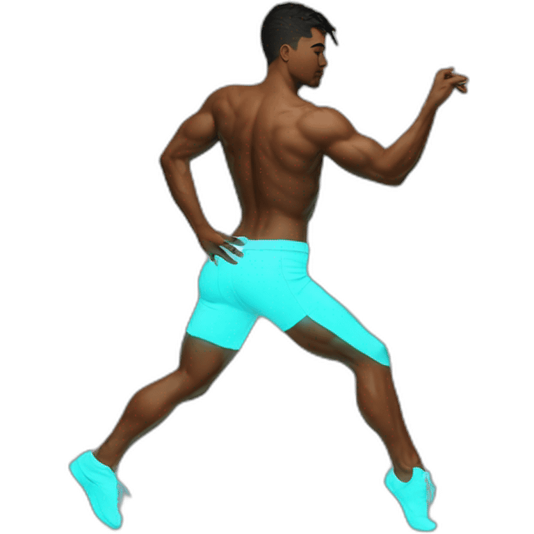  male dancer neon sign booty emoji