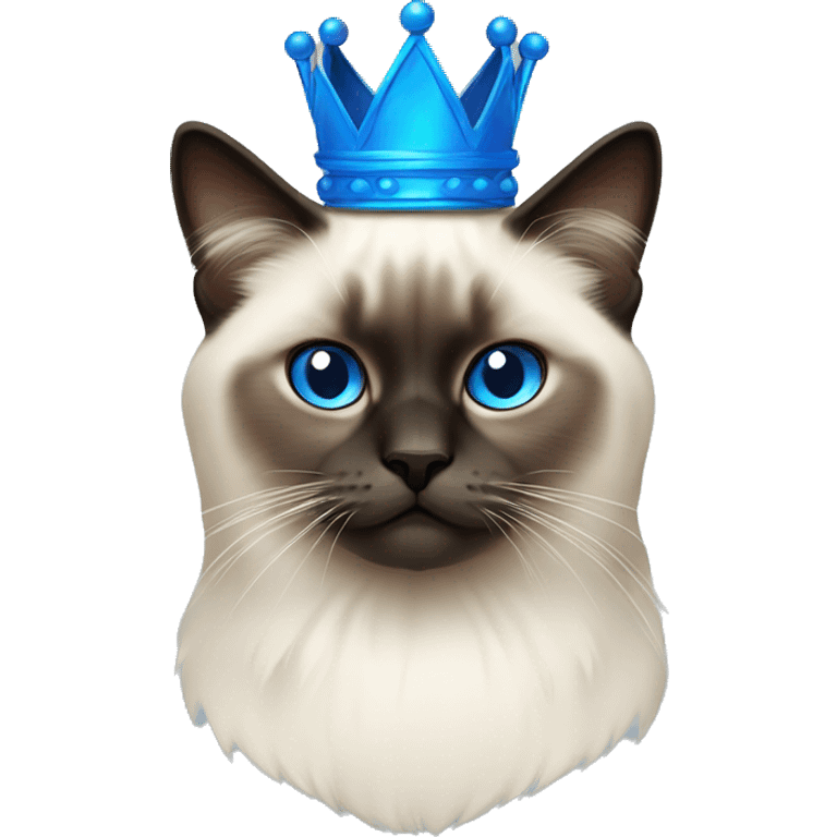 Birman cat with blue crown emoji