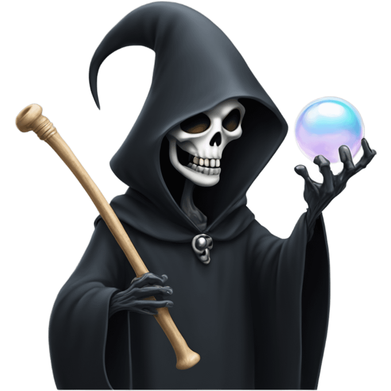 Grim reaper blowing bubbles with a wand emoji