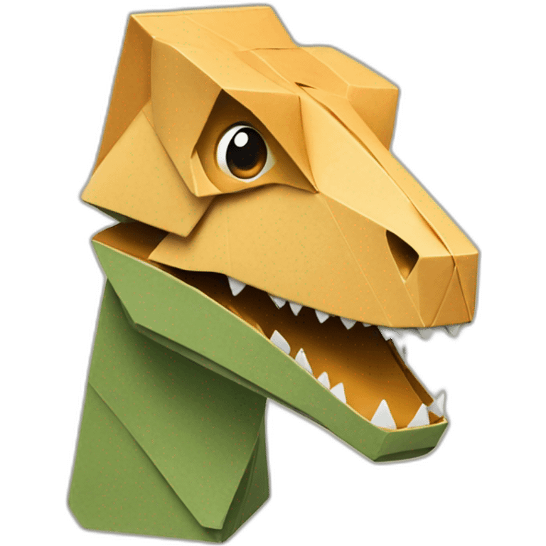 dinosaur origami face emoji