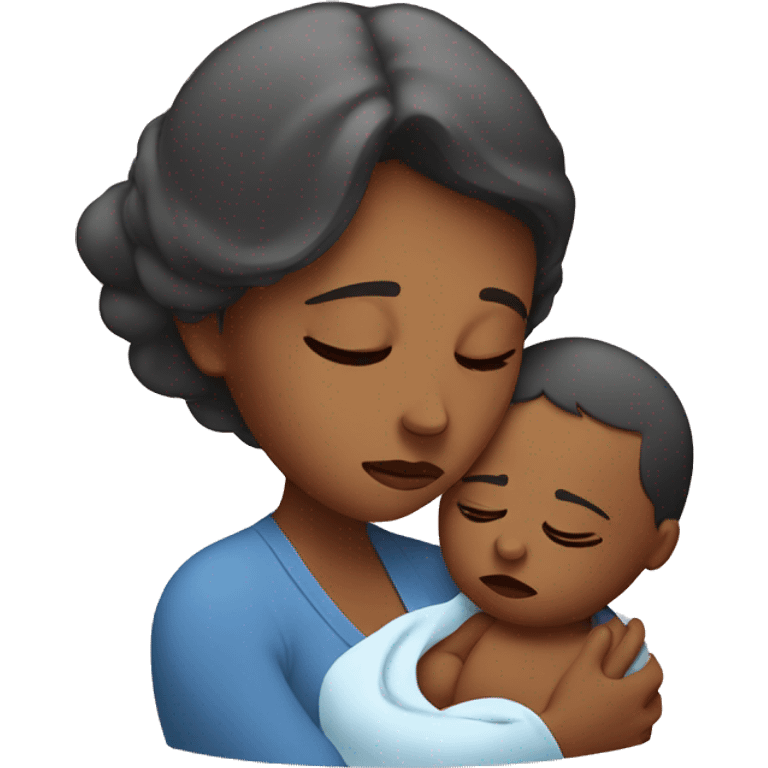 sad mother with newborn emoji