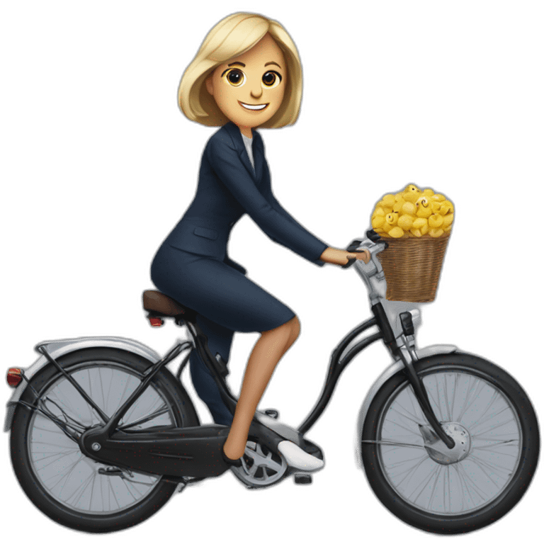 Emmanuelle Macron sur un velo emoji