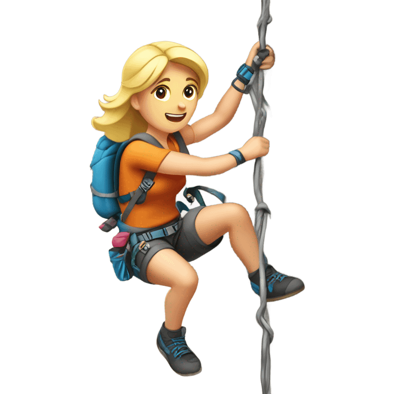 rock climber woman blonde emoji