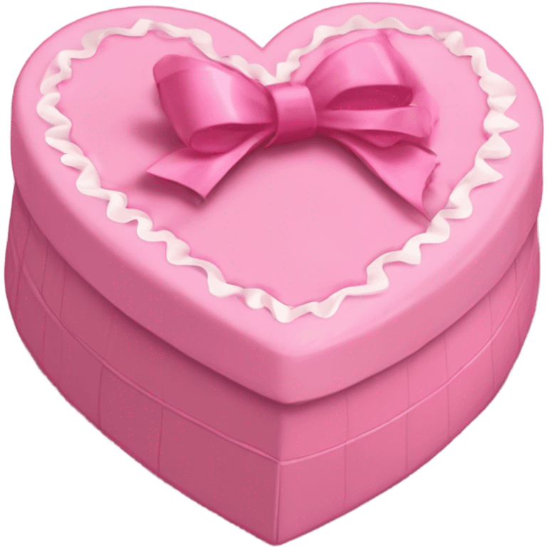 frilly pink heart-shaped box of chocolates with a bow emoji