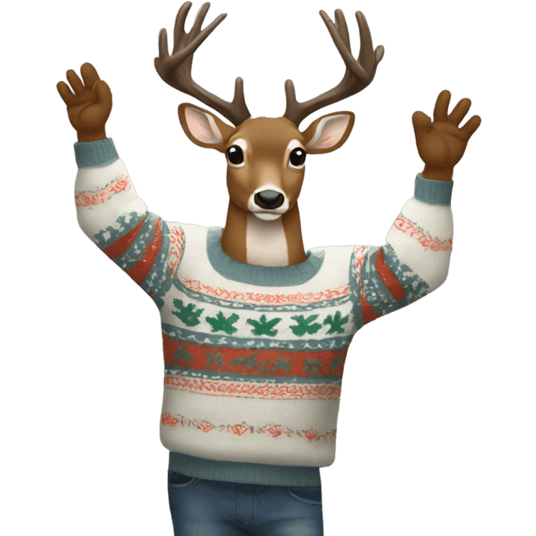 Big buck dancing with sweater on emoji