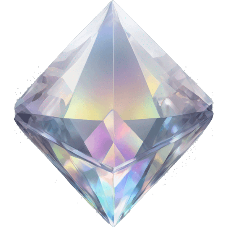 Pyramid-shaped 56-carat iridescent diamond crystal emoji