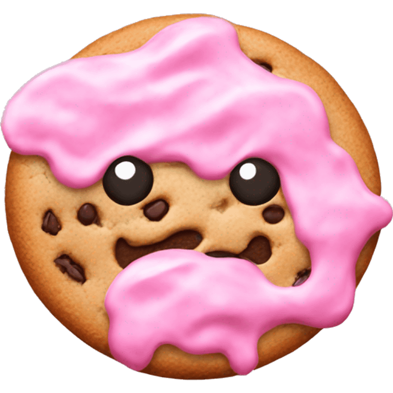 cookie with pink frosting  emoji