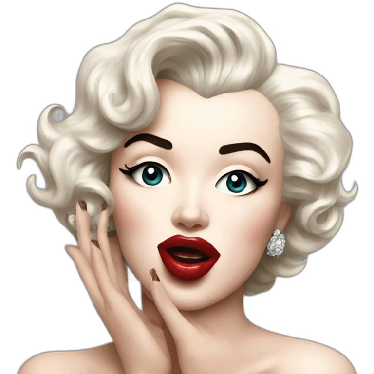 marilyn monroe send kiss with hand emoji