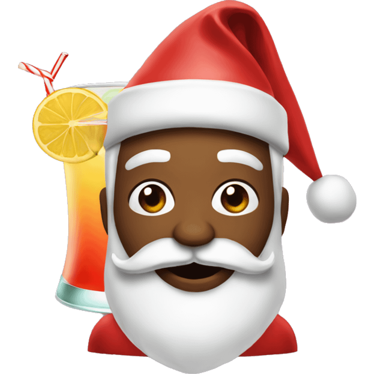 Santa with a mai tai emoji