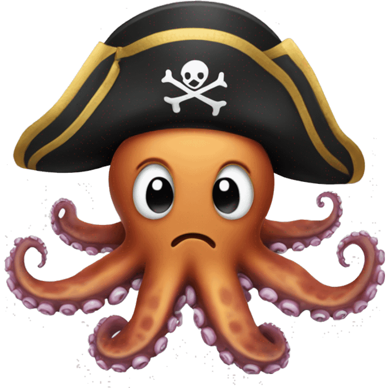 Octopus wearing pirate hat emoji