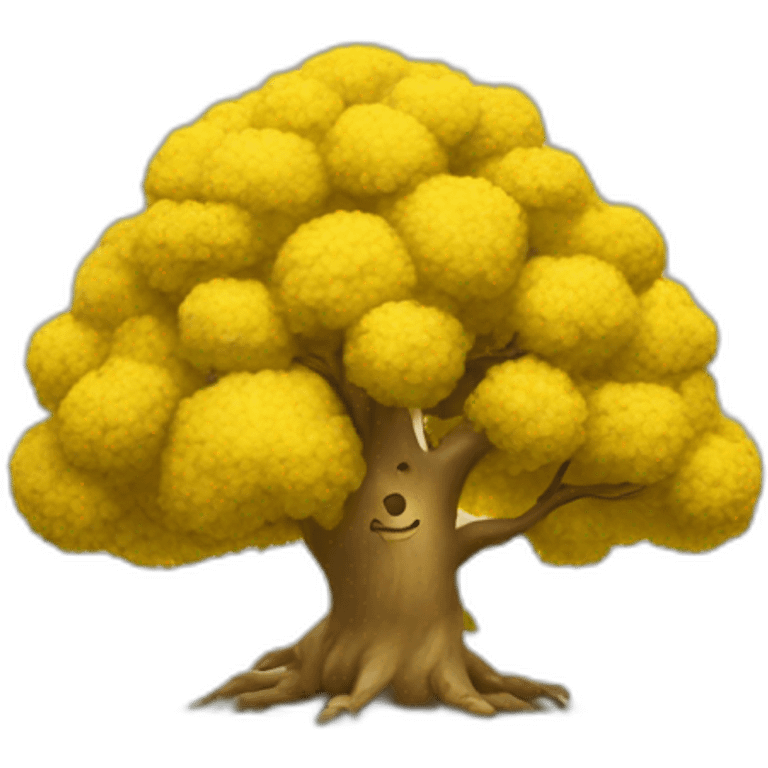 a happy yellow tree emoji