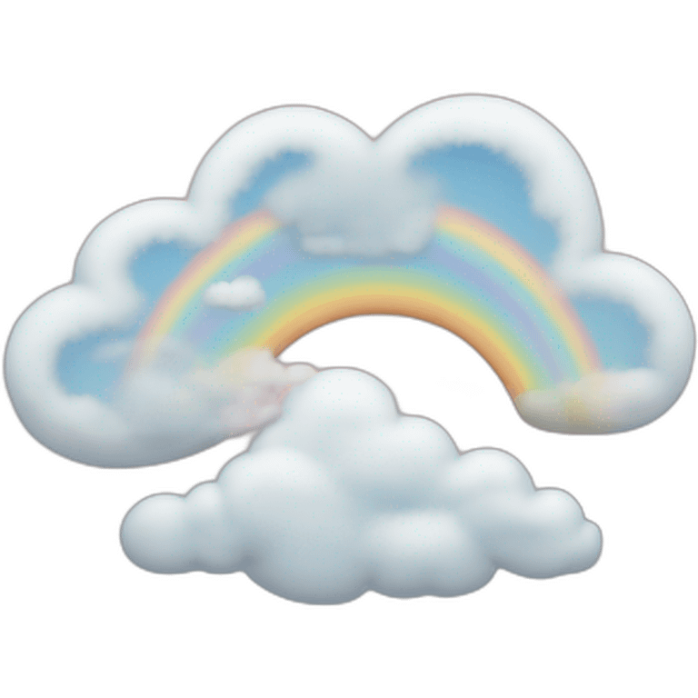 Cœur avec un nuage derrière et arc en ciel emoji