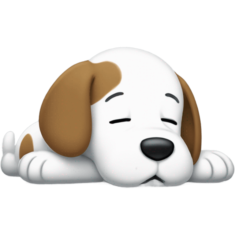 snoopy laying flat on his belly while crying into his arms folded over his head emoji