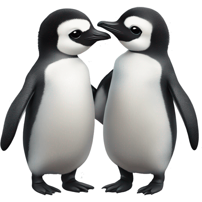 Two baby penguins holding hands emoji