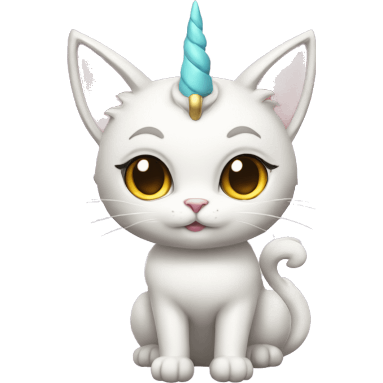 princess-cat with unicorn horn full body emoji