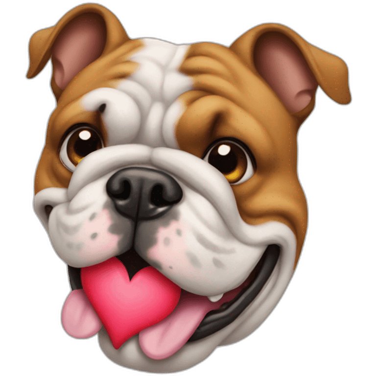 bulldog with heart emoji