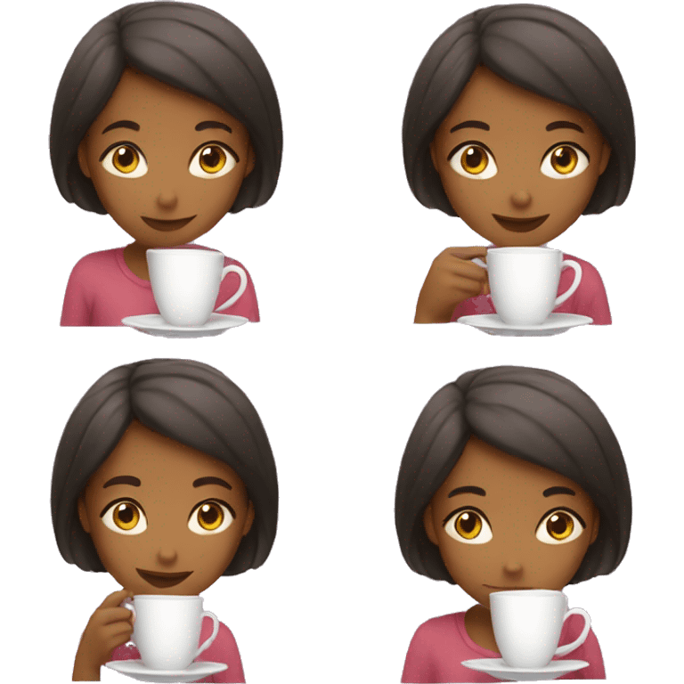 Girl sipping tea emoji