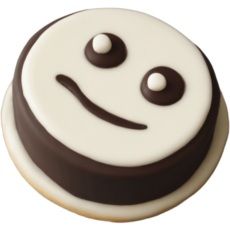 One Black and white cookie equal size emoji