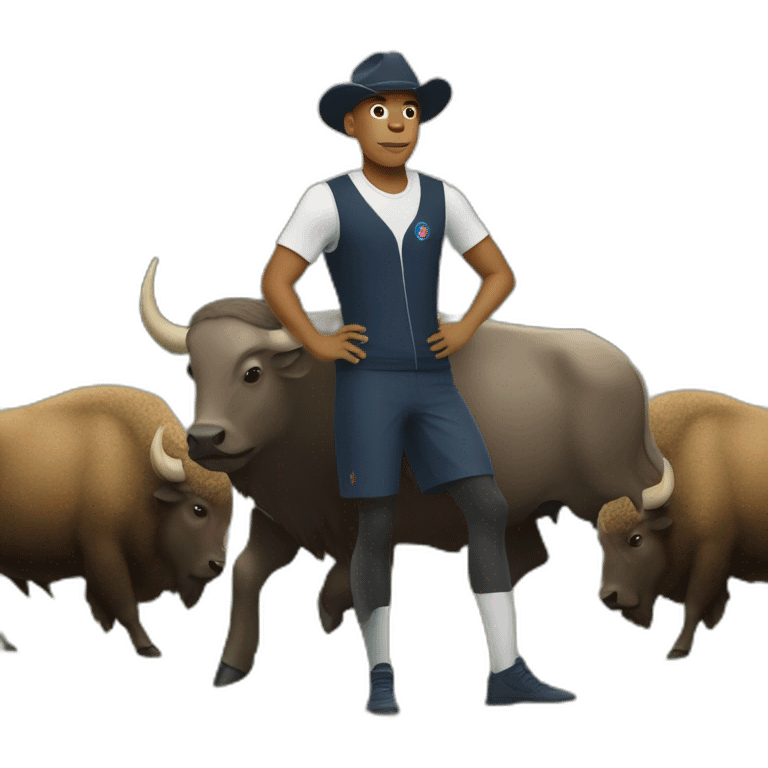 Mbappé qui dresse un bison emoji