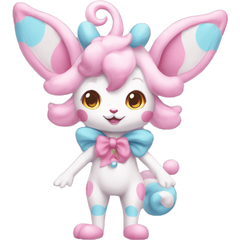 Kawaii Pastel Clown Sylveon Full Body emoji