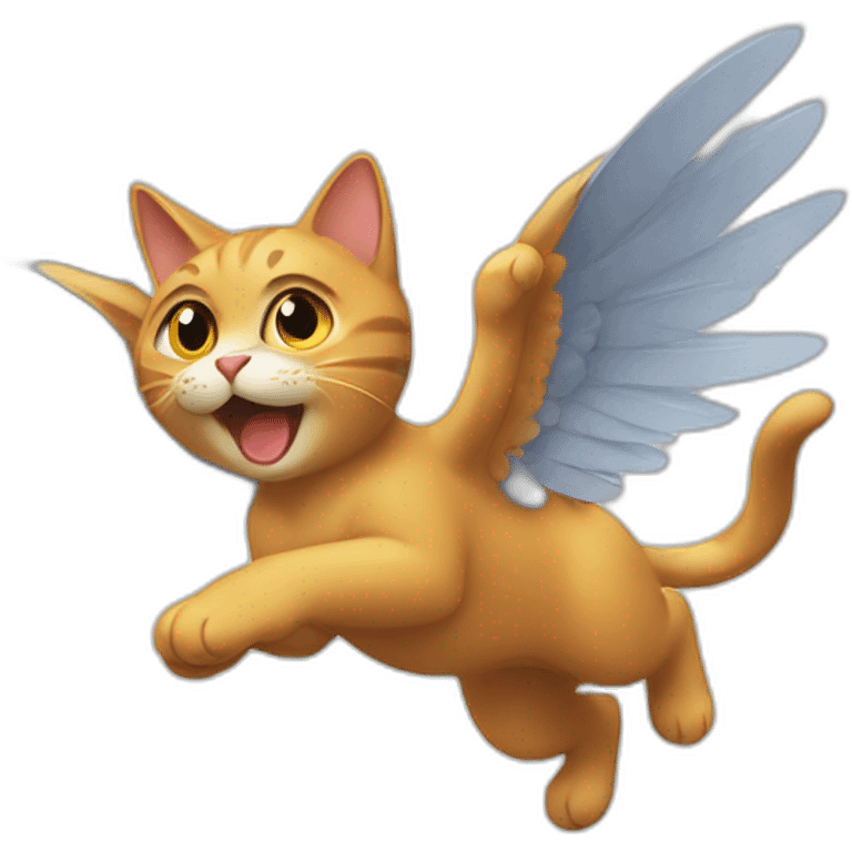 flaying cat with wings emoji