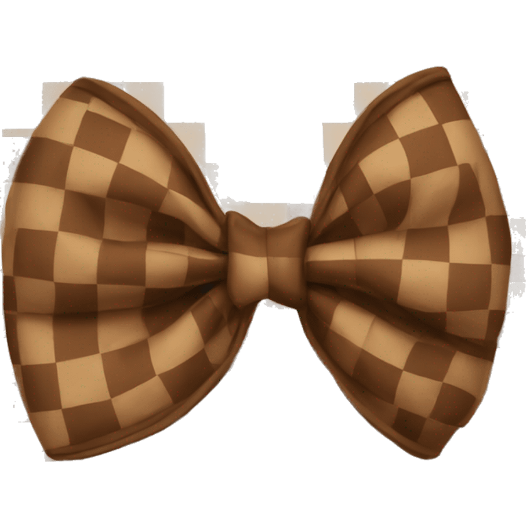 Brown checkered bow emoji