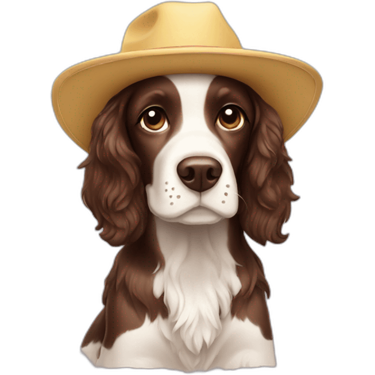 spring spaniel with hat emoji