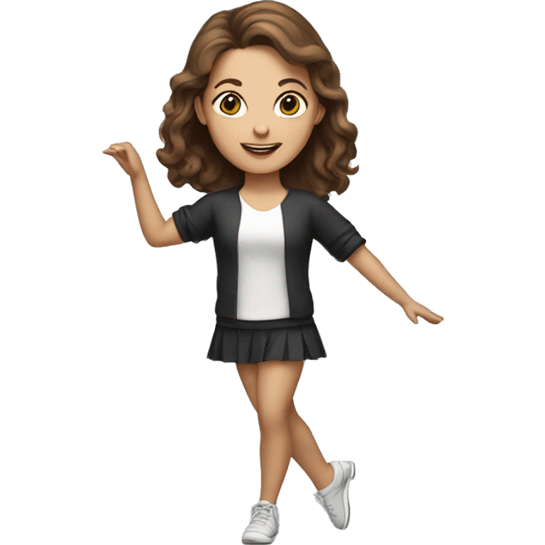 Dance teacher, brown-haired girl  emoji