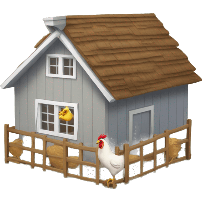 House with chicken coop emoji