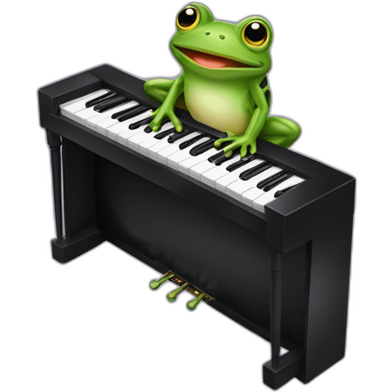 frog with piano emoji