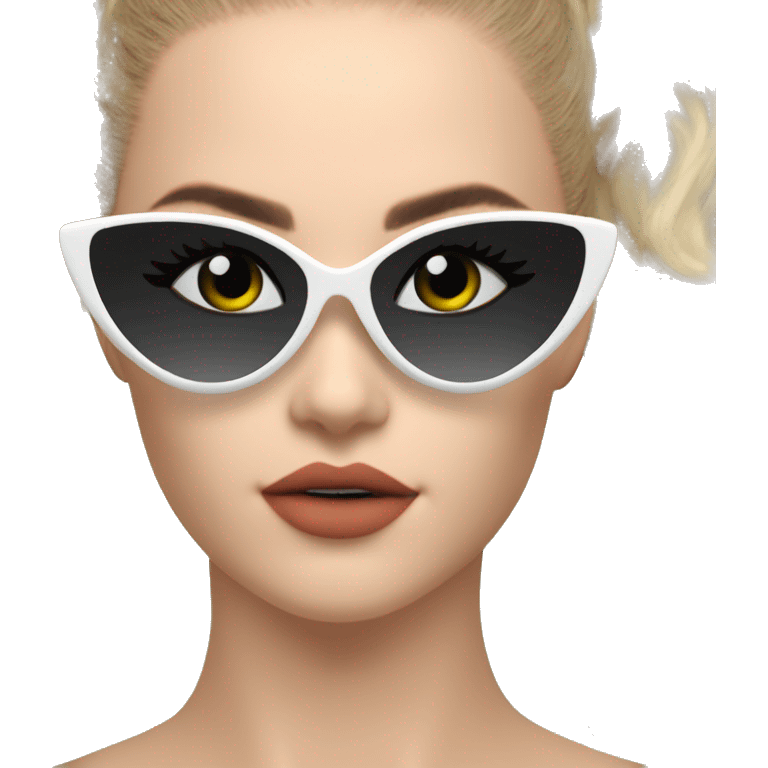 Y2K  Sports Sunglasses front view cat eye with emoji