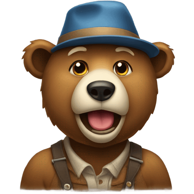 Bear with hat emoji