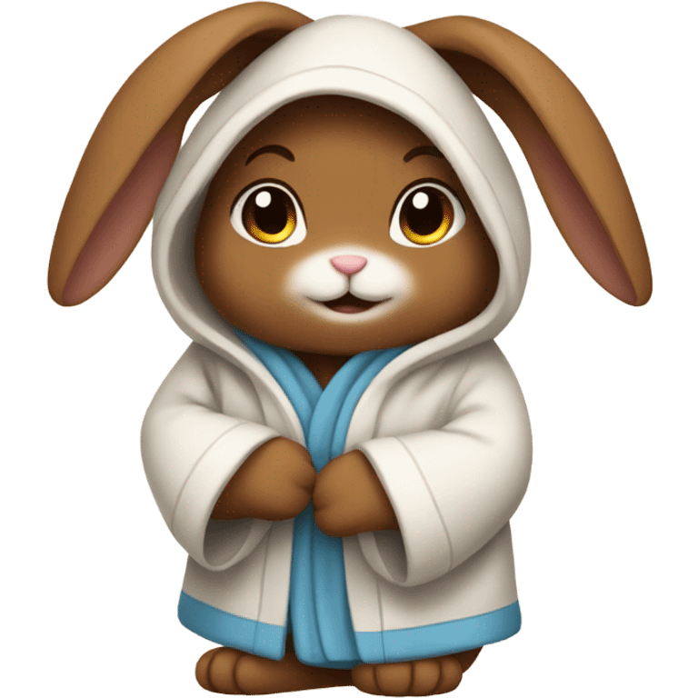 brown bunny in a robe emoji