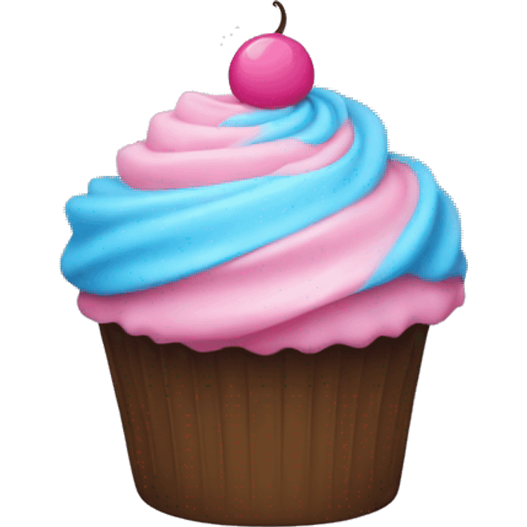 cupcake with pink-blue frosting  emoji