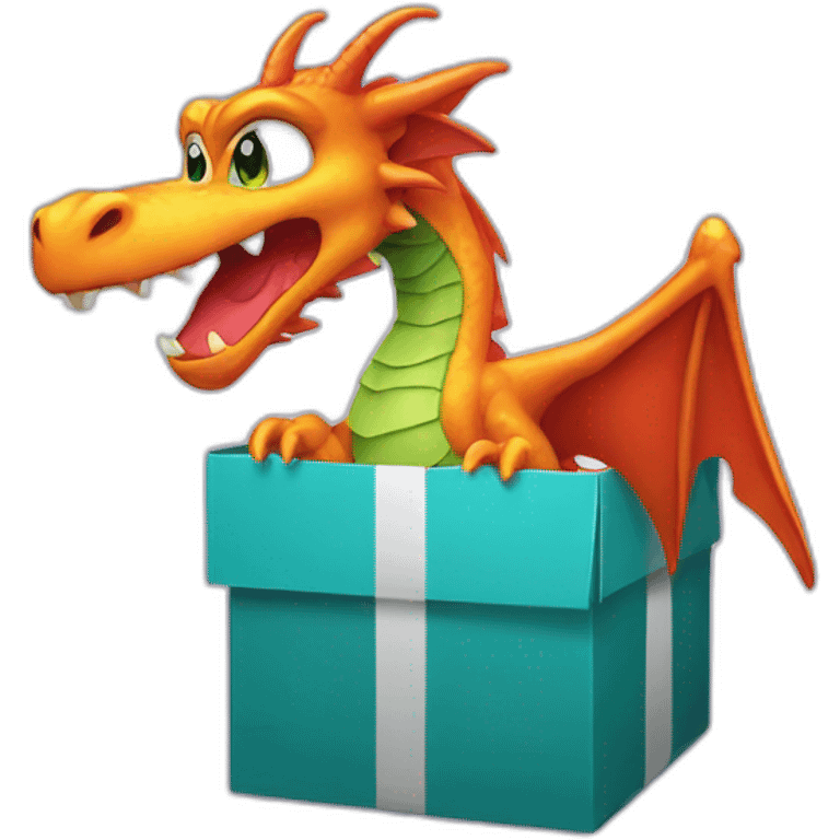 dragon from gift box emoji