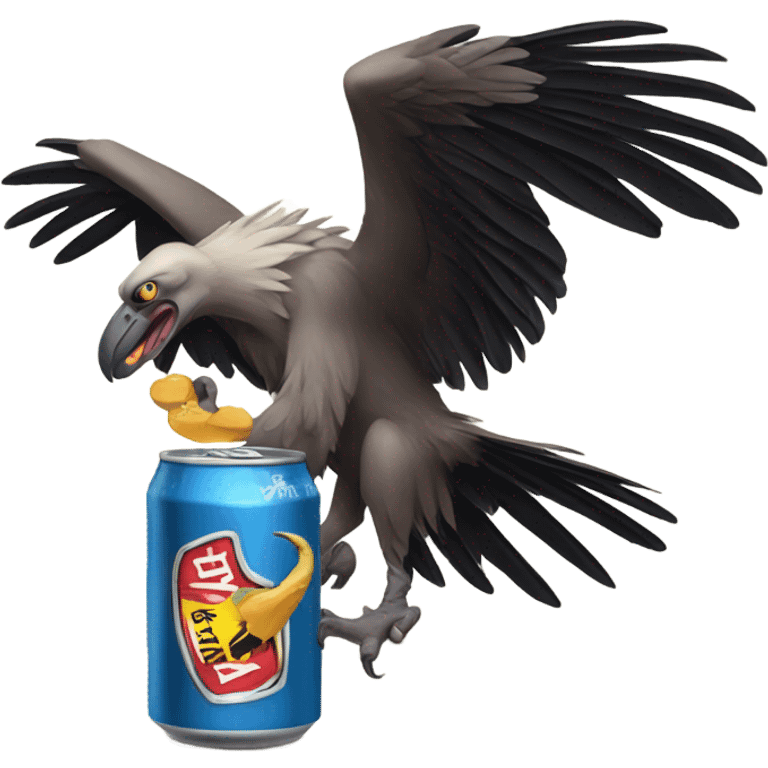 vulture holding a beer emoji