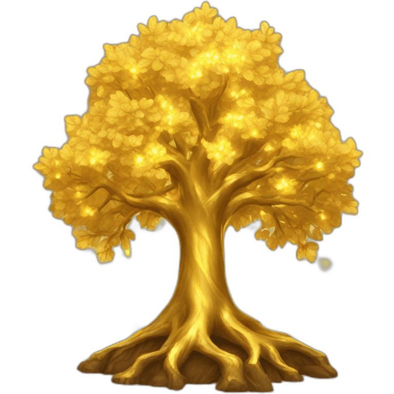 Golden glowing tree emoji