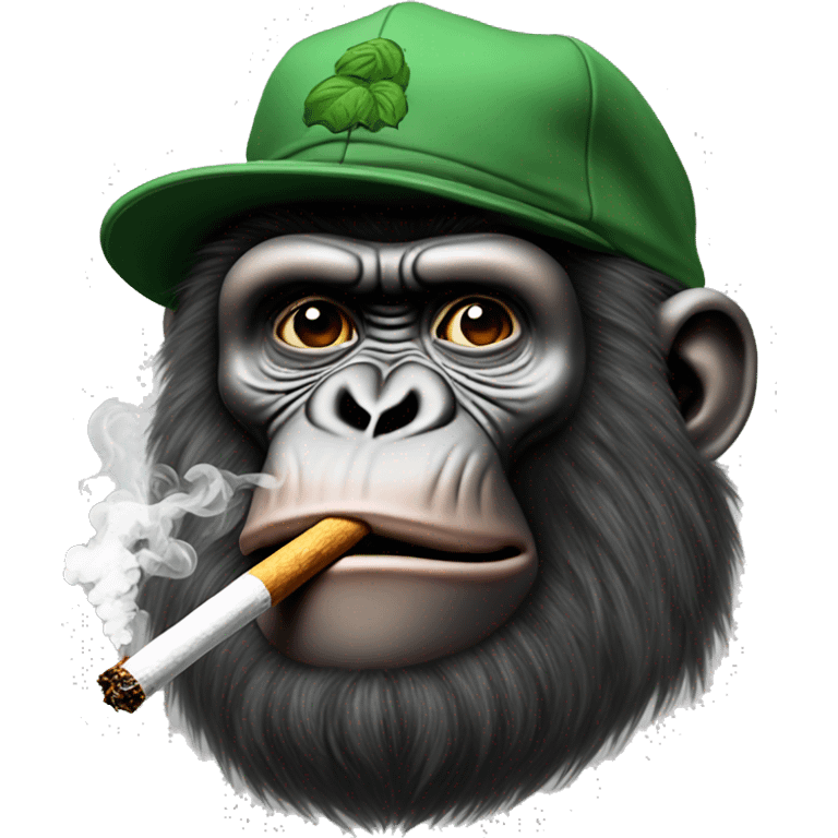 bored ape smoking blunt with a crazy cap on it emoji