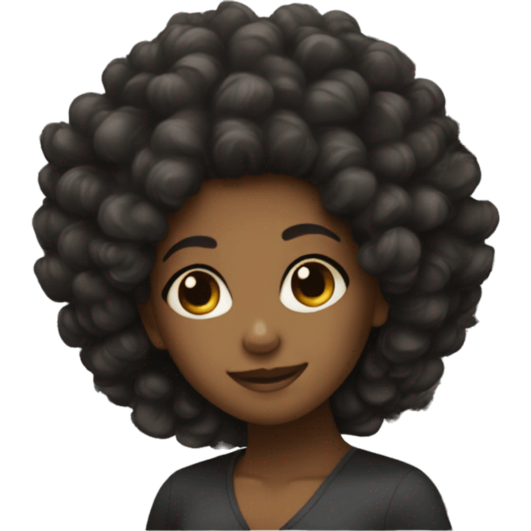 black girl with curly afro  emoji