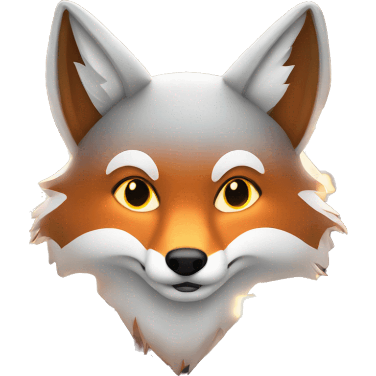 bright fox with a lot of lights in the forest  emoji