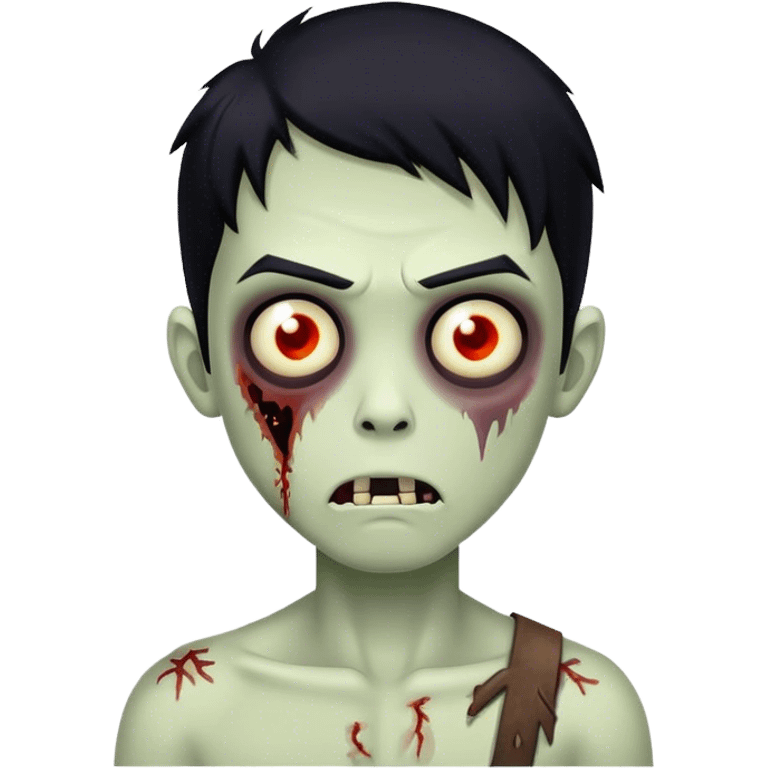 Boy zombie with black hair emoji