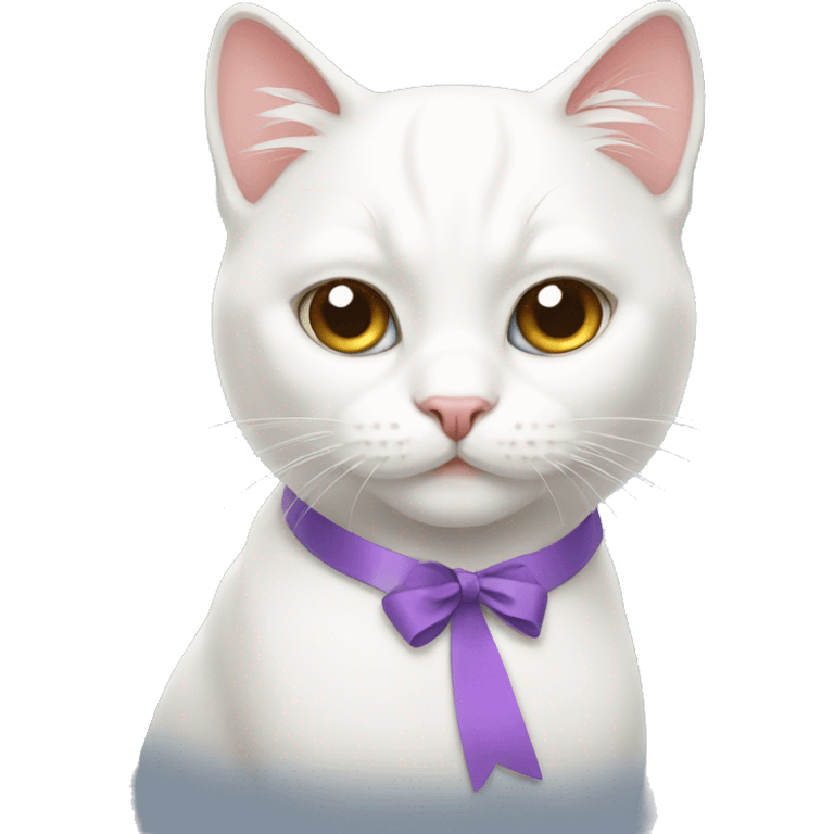 White cats with ribbon emoji